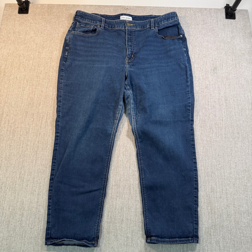 Lane Bryant Curvy Fit High-Rise Straight Jeans Flex Magic Waistband Blue 26S